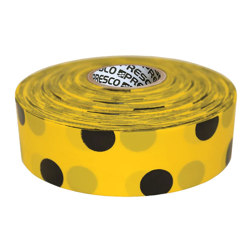 741082 Yellow Black Polka Dot Roll Flagging