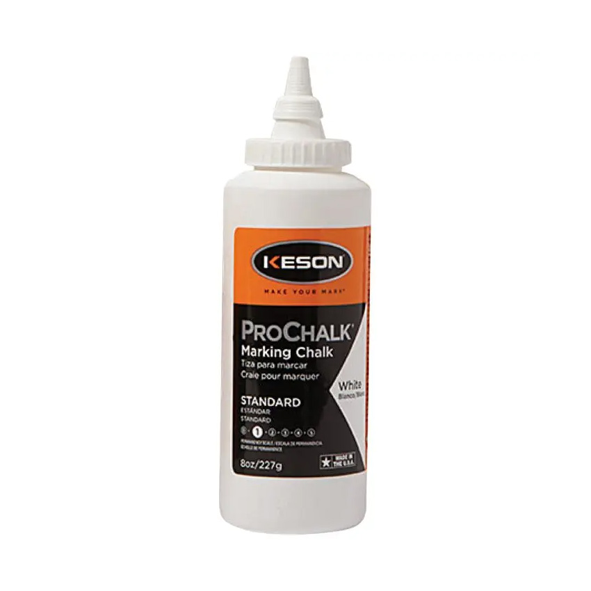 8W White 8oz Keson ProChalk Semi Permanent Marking Chalk