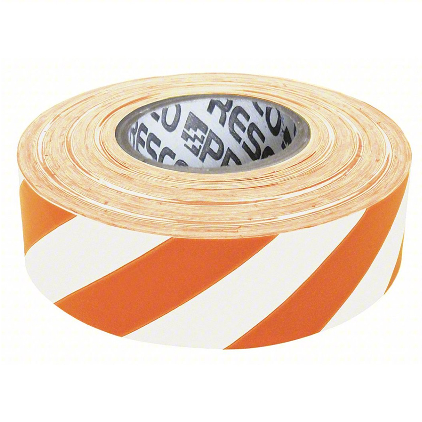 Orange / White - Presco Striped Texas Flagging