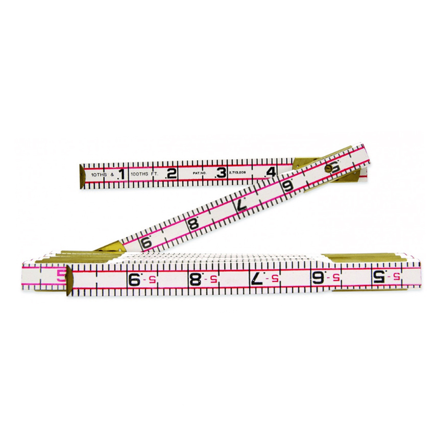 48505 Crescent Lufkin 2 Meter 6 5 Foot Red End SAE Metric Engineer s Scale Wood Rule 1066DMN